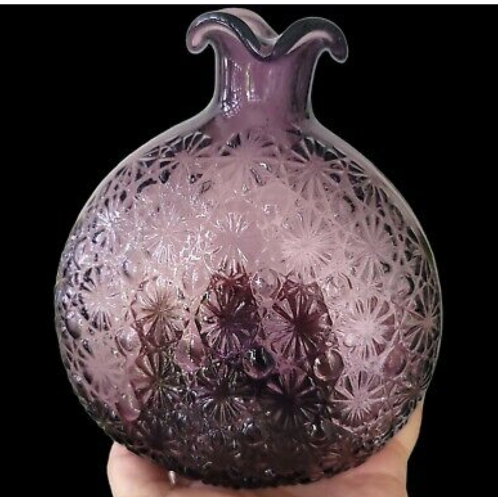 Clevenger Brothers Ruffled Amethyst Vase